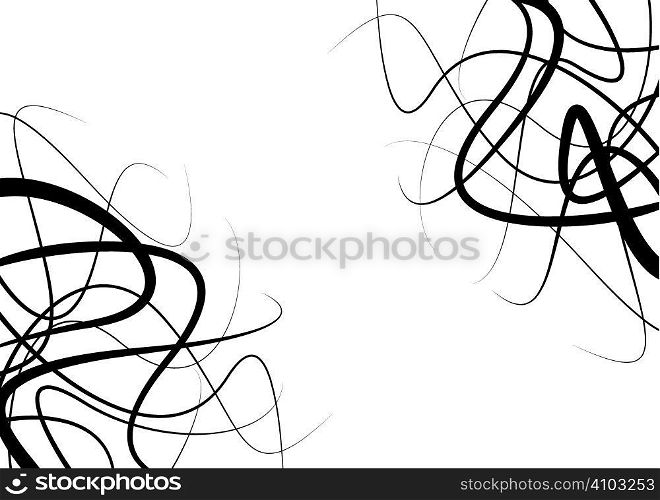 Floral vines overlap and struggle to grow in black and white