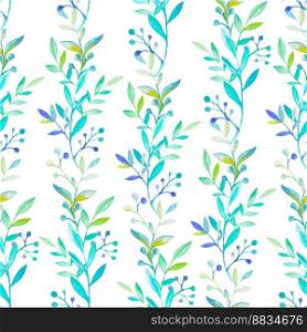 Floral watercolor seamless pattern vector image