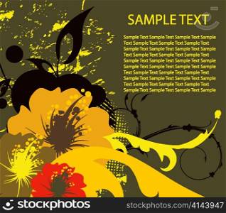 floral with grunge vector illustration