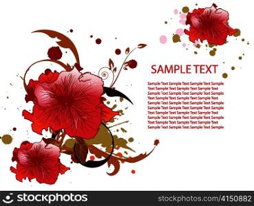 floral with grunge vector illustration