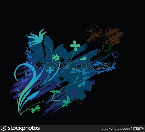 floral with splash vector illustration