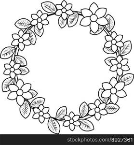 Floral wreath decorative icon vector image
