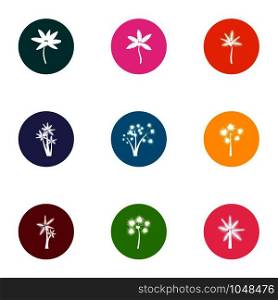 Florescence icons set. Flat set of 9 florescence vector icons for web isolated on white background. Florescence icons set, flat style