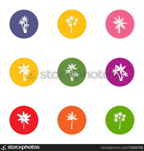 Floret icons set. Flat set of 9 floret vector icons for web isolated on white background. Floret icons set, flat style