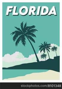 Florida state with beautiful view Royalty Free Vector Image