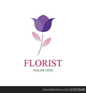 Florist logo illustration design template - vector