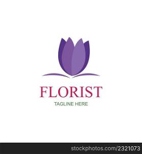Florist logo illustration design template - vector