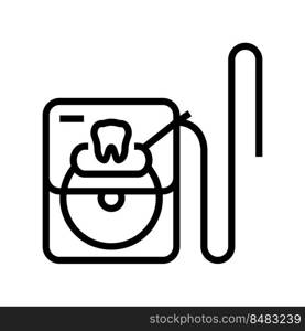 floss dental care line icon vector. floss dental care sign. isolated contour symbol black illustration. floss dental care line icon vector illustration