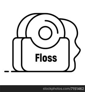 Floss icon. Outline floss vector icon for web design isolated on white background. Floss icon, outline style