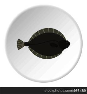 Flounder fish icon in flat circle isolated on white background vector illustration for web. Flounder fish icon circle