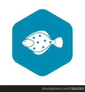 Flounder fish icon in simple style isolated vector illustration. Flounder fish icon, simple style