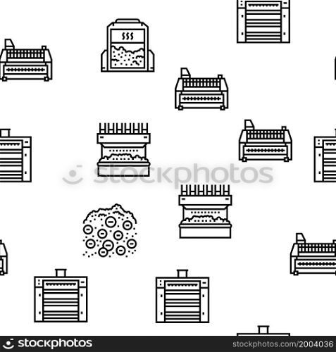 Flour Factory Industry Production Vector Seamless Pattern Thin Line Illustration. Flour Factory Industry Production Vector Seamless Pattern
