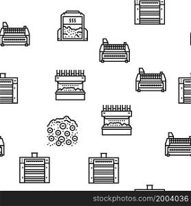 Flour Factory Industry Production Vector Seamless Pattern Thin Line Illustration. Flour Factory Industry Production Vector Seamless Pattern