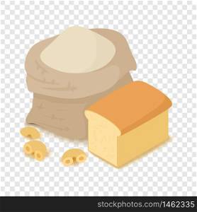 Flour icon. Cartoon isometric illustration of flour vector icon for web. Flour icon, cartoon isometric 3d style