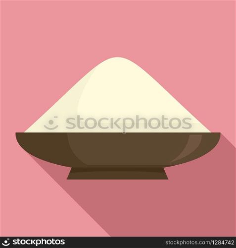 Flour plate icon. Flat illustration of flour plate vector icon for web design. Flour plate icon, flat style