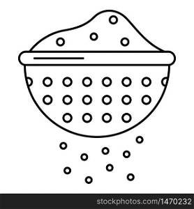 Flour sieve icon. Outline flour sieve vector icon for web design isolated on white background. Flour sieve icon, outline style
