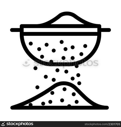 flour sift line icon vector. flour sift sign. isolated contour symbol black illustration. flour sift line icon vector illustration