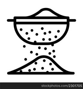 flour sift line icon vector. flour sift sign. isolated contour symbol black illustration. flour sift line icon vector illustration