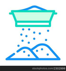 flour sifting color icon vector. flour sifting sign. isolated symbol illustration. flour sifting color icon vector illustration