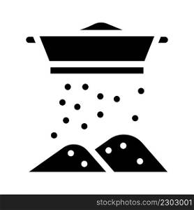flour sifting glyph icon vector. flour sifting sign. isolated contour symbol black illustration. flour sifting glyph icon vector illustration