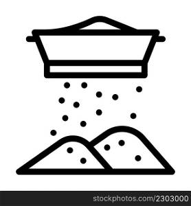 flour sifting line icon vector. flour sifting sign. isolated contour symbol black illustration. flour sifting line icon vector illustration