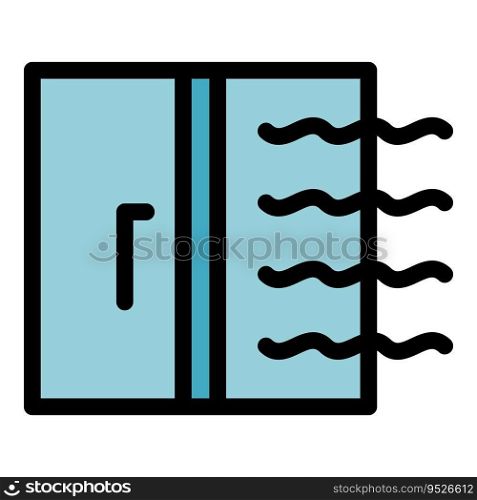 Flow air filter icon outline vector. Clean dust. Wind plant color flat. Flow air filter icon vector flat