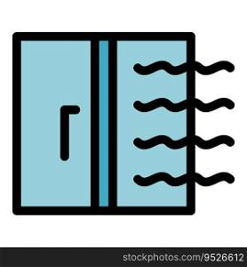 Flow air filter icon outline vector. Clean dust. Wind plant color flat. Flow air filter icon vector flat