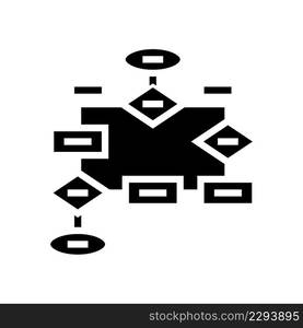 flow chart glyph icon vector. flow chart sign. isolated contour symbol black illustration. flow chart glyph icon vector illustration