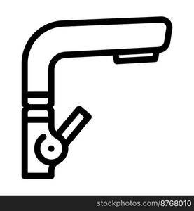 flow faucet water line icon vector. flow faucet water sign. isolated contour symbol black illustration. flow faucet water line icon vector illustration