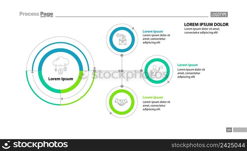 Flowchart slide template. Element of diagram, infographic, flowchart. Concept for presentation, slide template, annual report. Can be used for topics like business, trade, finance