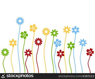 Flower a background. Various flowers on a white background. A vector illustration