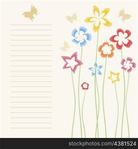 Flower a background2. Flower background with butterflies. A vector illustration