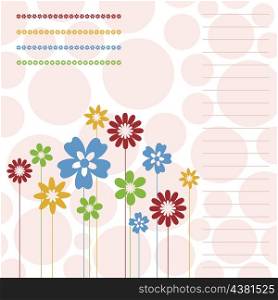 Flower a background4. Two flowers on a beige background. A vector illustration