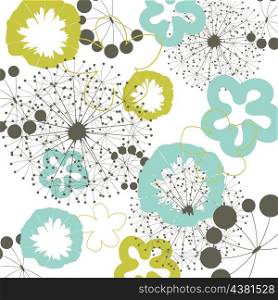Flower a background6. Two flowers on a beige background. A vector illustration