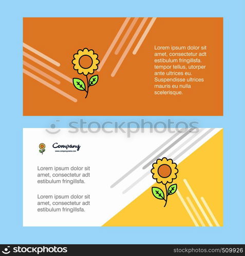 Flower abstract corporate business banner template, horizontal advertising business banner.