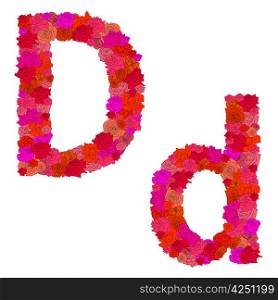 Flower alphabet Characters D-d
