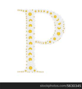 flower alphabet from White daisies vector illustration