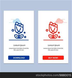 Flower, American, Usa, Plant  Blue and Red Download and Buy Now web Widget Card Template