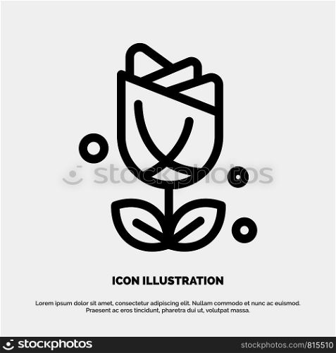 Flower, American, Usa, Plant Line Icon Vector