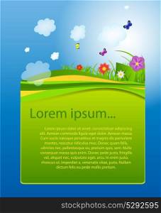 Flower and grass banner. vector illustration. EPS10. Flower and grass banner. vector illustration