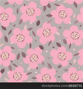 Flower and leaves pastel pattern 