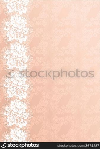 Flower background with lace, pink