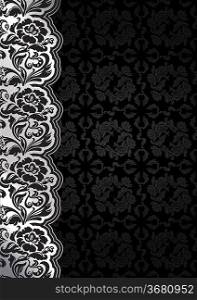 Flower background with lace, seamless dark template
