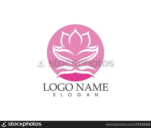 Flower beauty spa logo design vector illustration