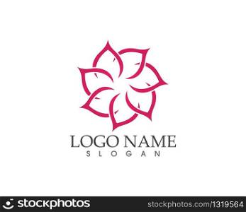 Flower beauty spa logo design vector illustration