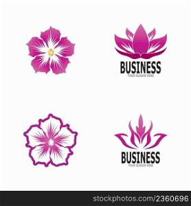 Flower beauty spa logo vector illustration