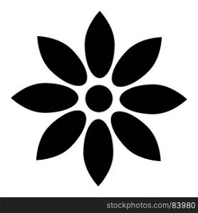 Flower black icon .