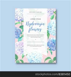 flower blossom poster decorative invitation, mother card, print design watercolor illustration