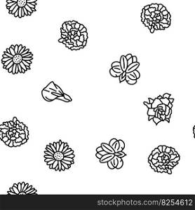 flower blossom spring vector seamless pattern thin line illustration. flower blossom spring vector seamless pattern
