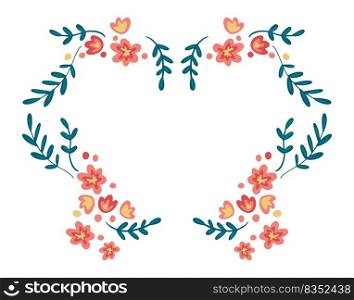 Flower border template with copy space. Hand drawn vector design art. Flower border template with copy space. Hand drawn vector design